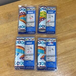 Lot of 4 HomeTrends Kids Surfing Wall‎ Border Blue Orange Tropical Surfboard Vtg